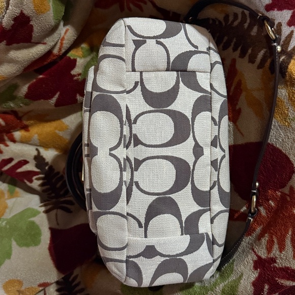 Coach Kristin Brown and Cream Satchel with Gold Accents - Picture 3 of 9